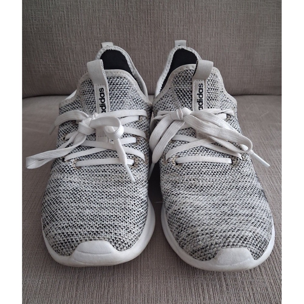 Adidas Women's Cloudfoam Pure DB0695 Gray White Running Shoes Sneakers 8.5